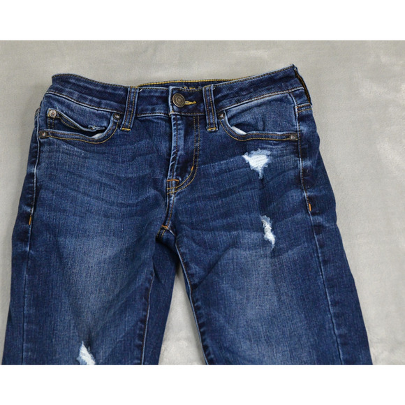 American Eagle Jeans Mens 26X28 (25x27 Meas) Skinny Blue Denim Distressed - Picture 5 of 12